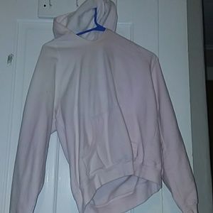 Pink hoodie.